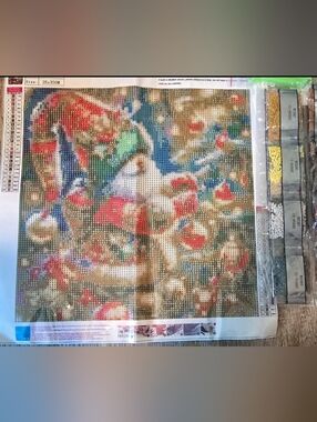 Christmas Gnome 35x35 ROUND diamond Painting Kit New